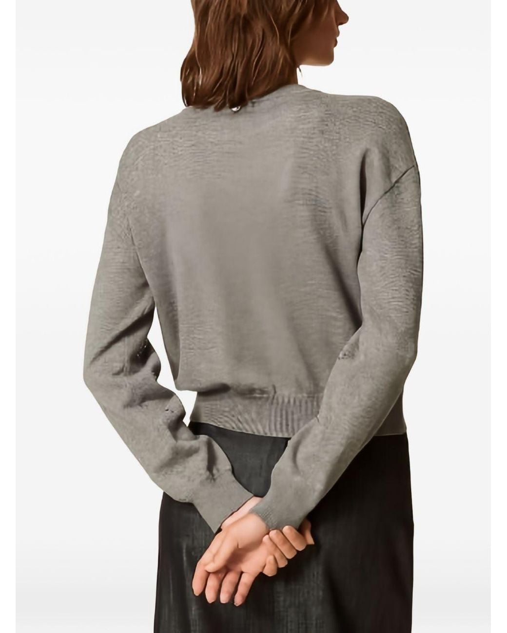 Twinset Gray Twinset Actitude Polyester Sweater