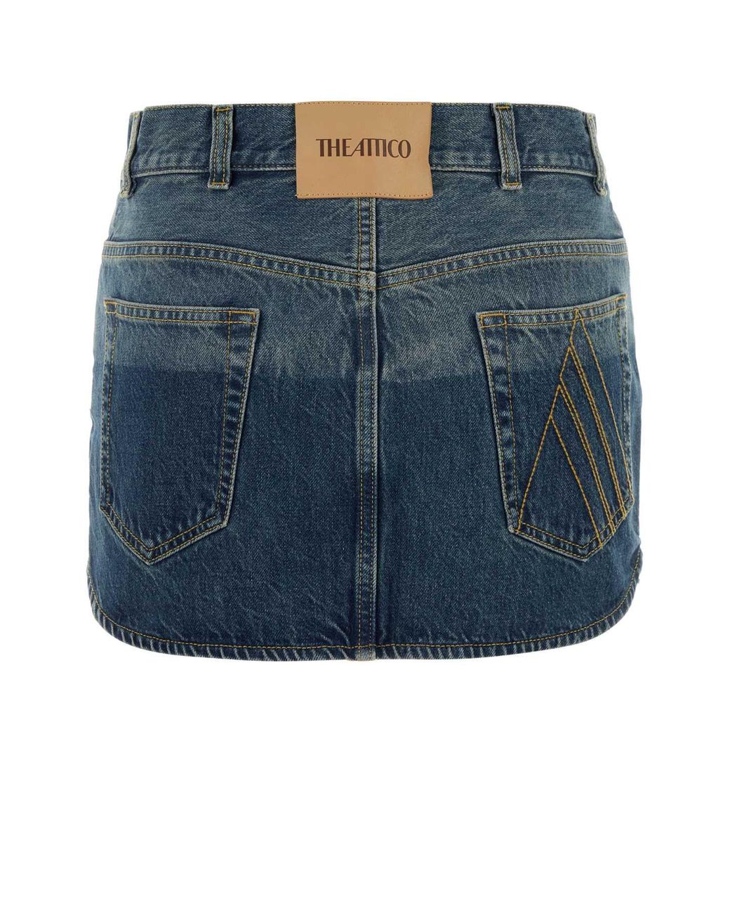 The Attico Blue Denim Mini Skirt