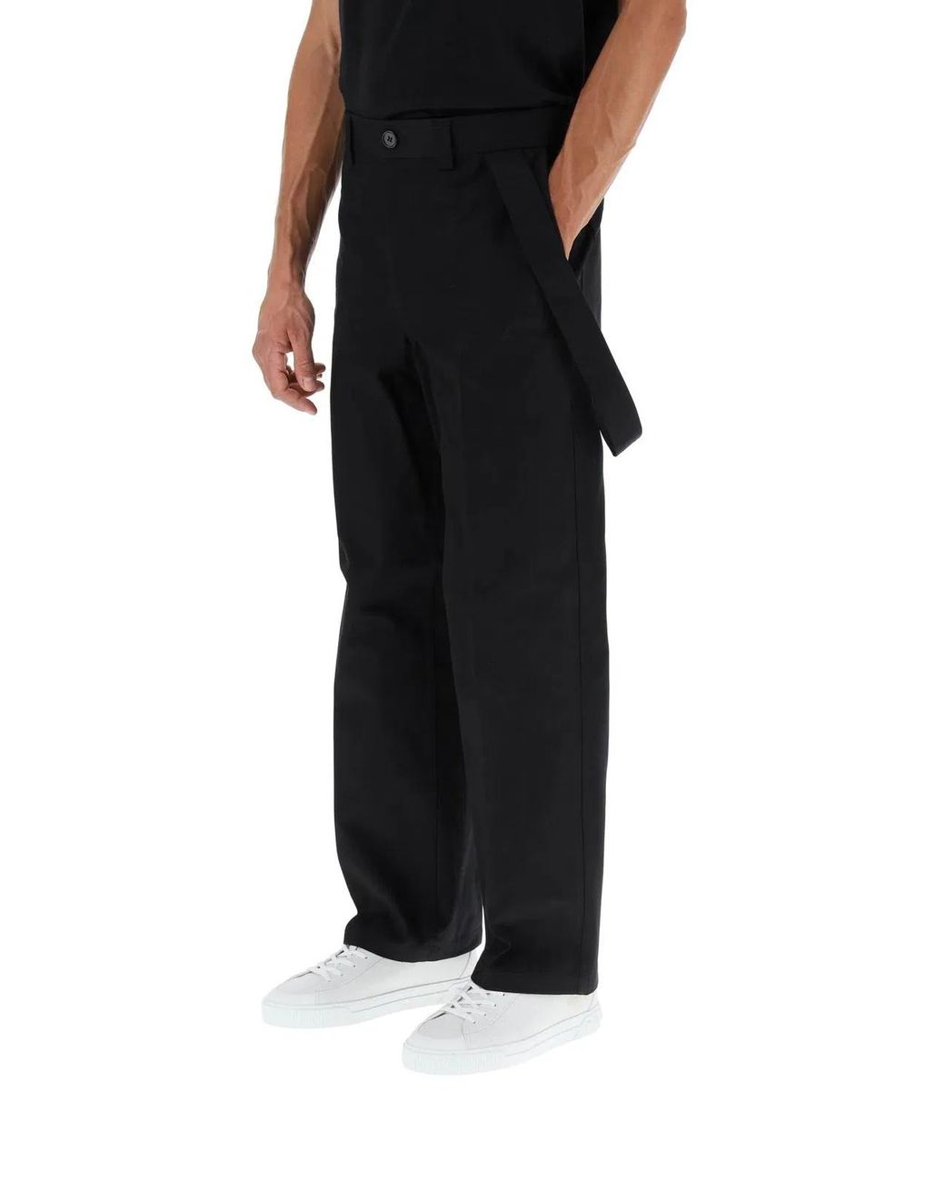 Burberry Black Cotton Wide-Leg Pant for men