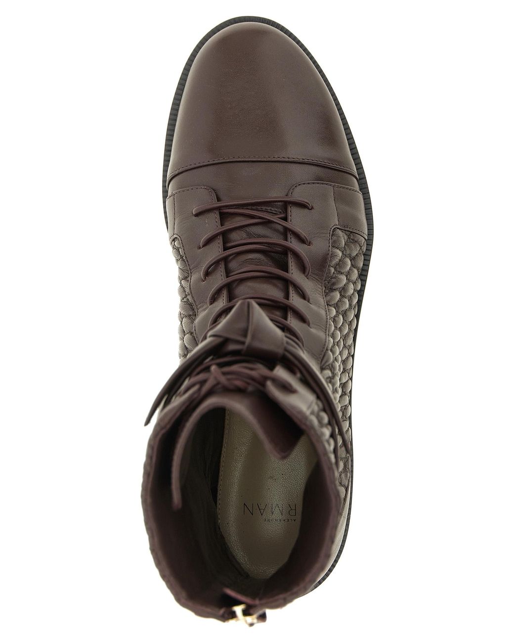 Alexandre Birman Brown 'Quilted Clarita Combat' Ankle Boots