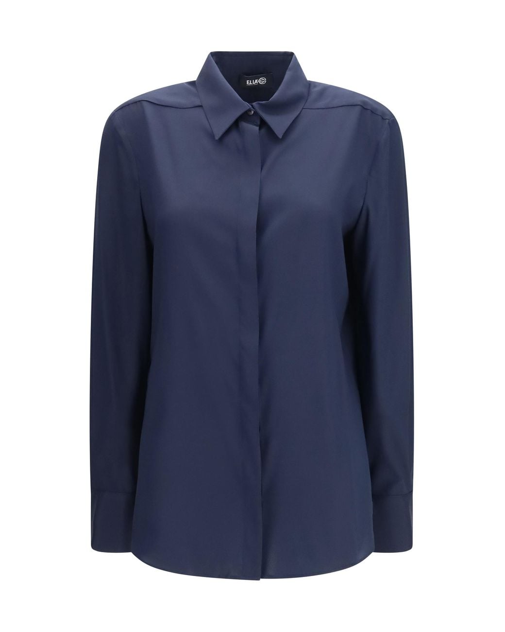 Adidas By Stella McCartney Blue Adidas By Stella Mccartney Silk Shirt With Back Gathering