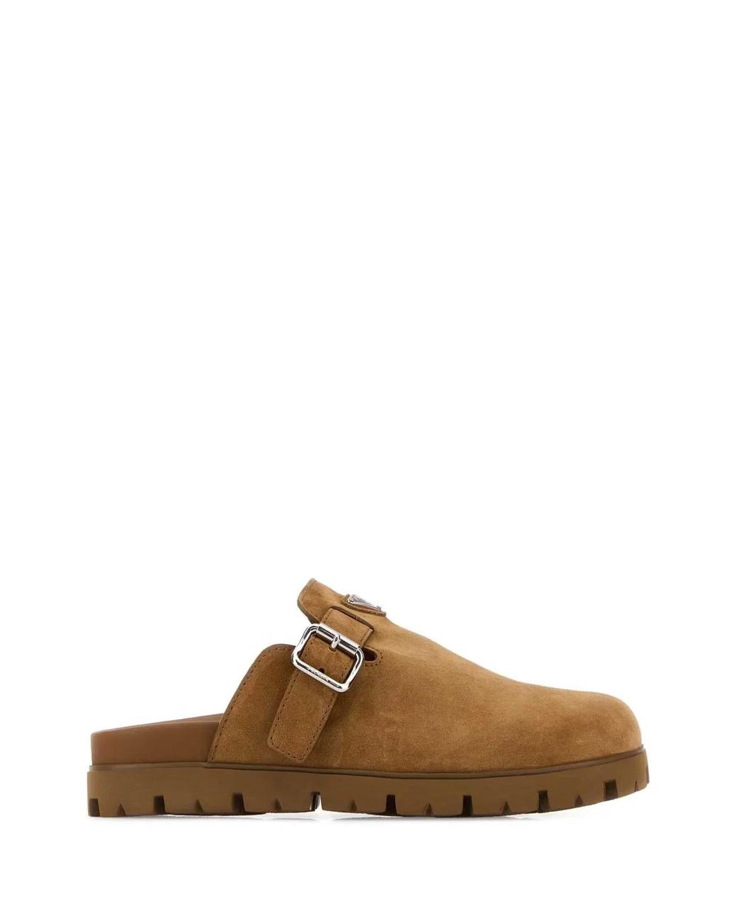 Prada Brown Cannella Suede Sabot for men