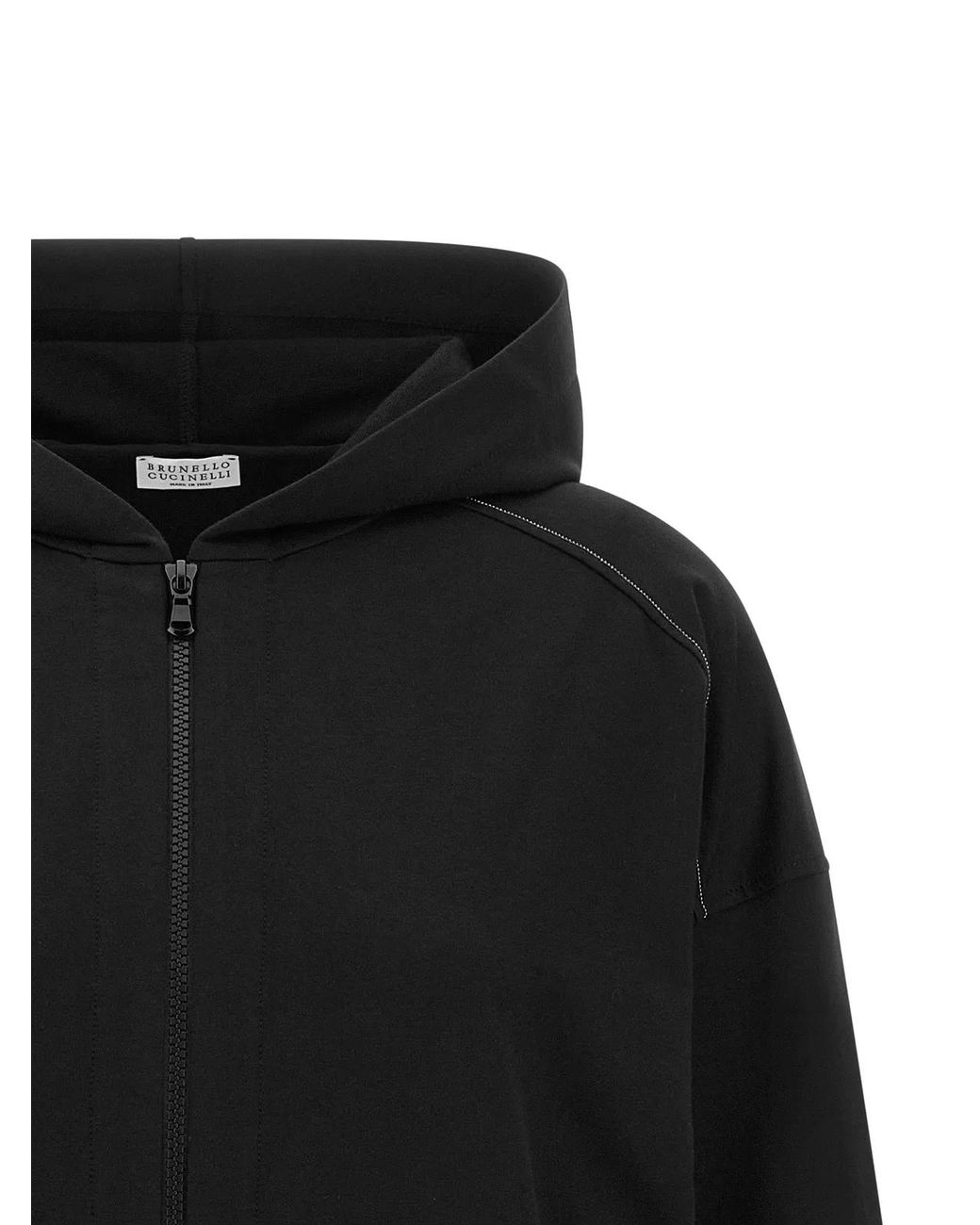 Brunello Cucinelli Black Cotton Sweatshirt Clothing