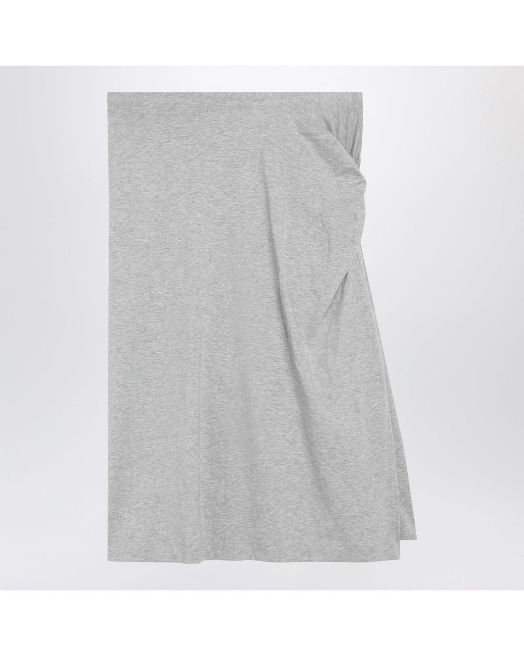 Dries Van Noten Gray Mélange Skirt With Draped Detail