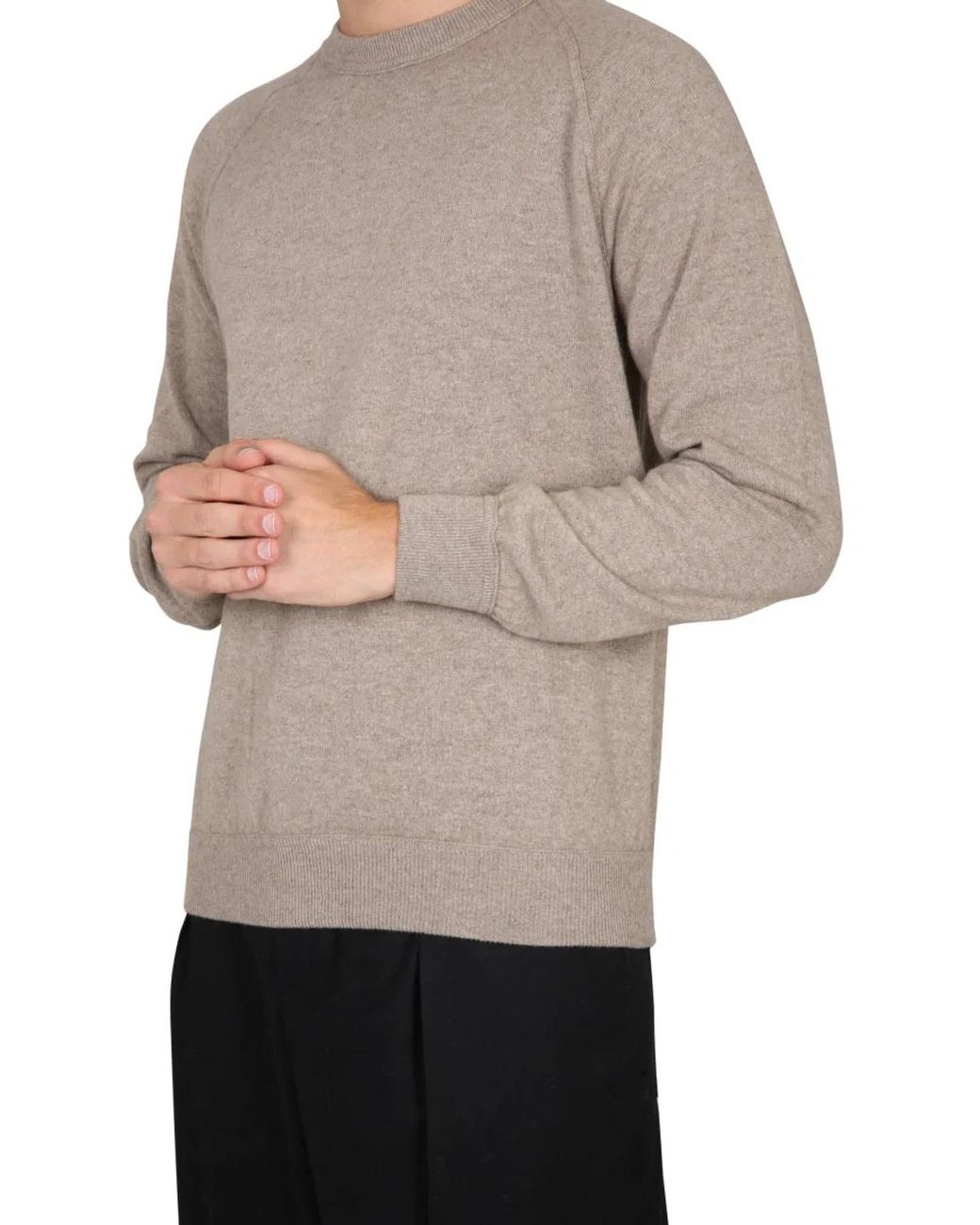 Drumohr Gray Crossneck Ribbed Collar Jersey for men