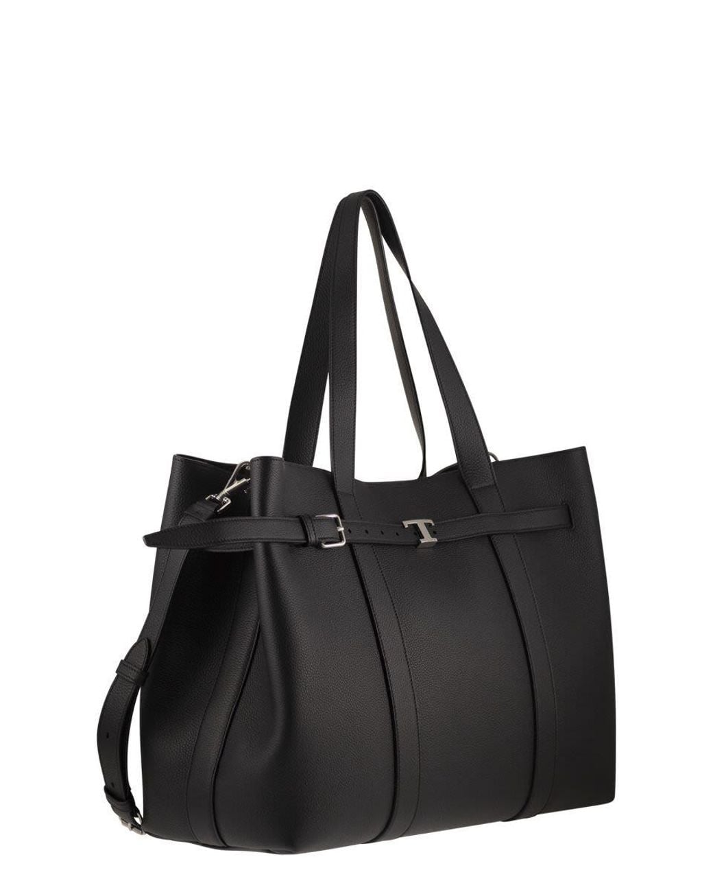 Tod's Black Tumbled Calfskin Leather Tote Bag for men