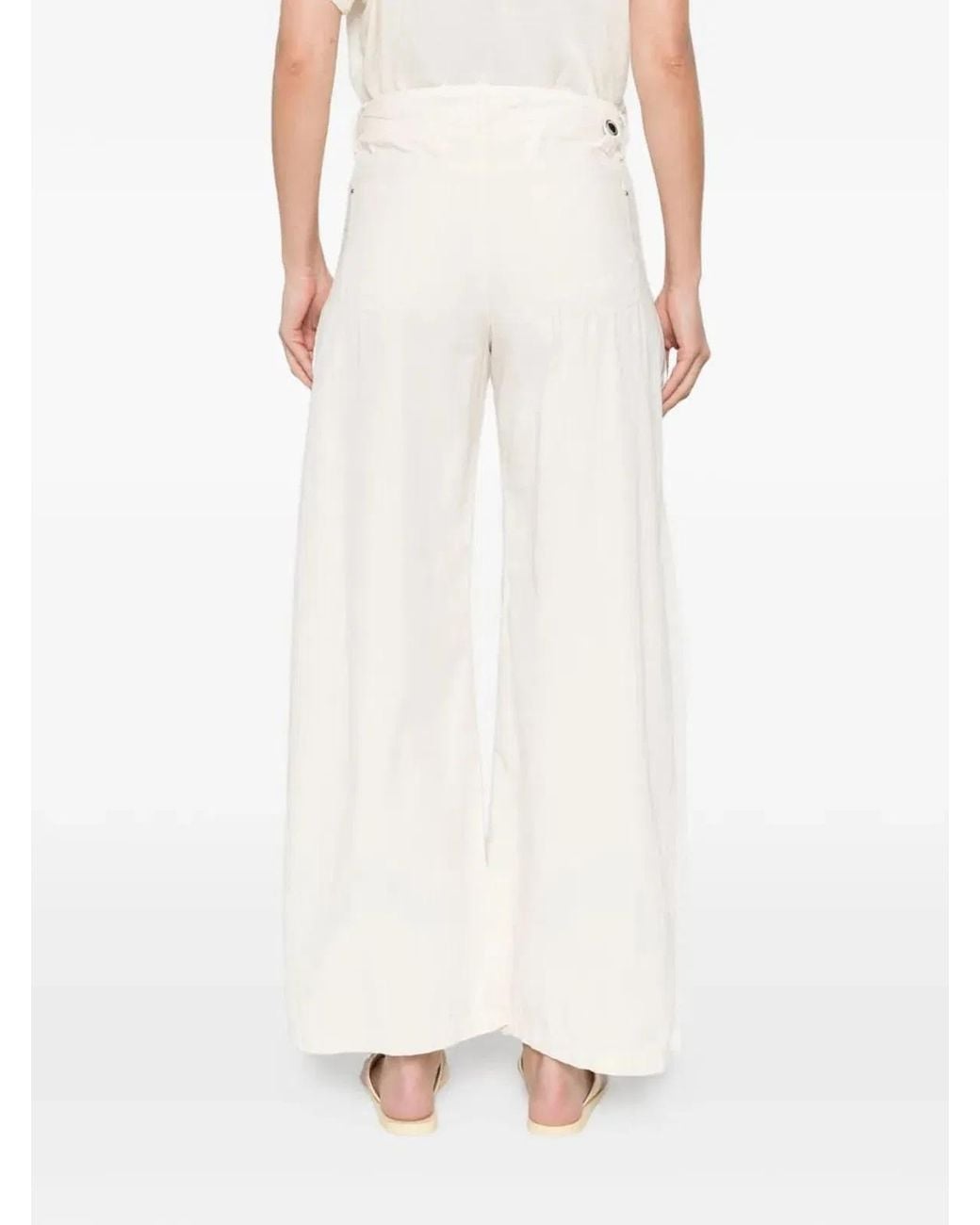 High White Side Panel Trousers