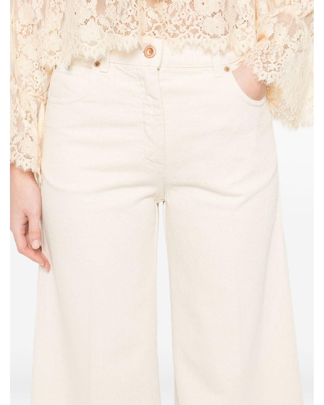 Aspesi White Ecru Cotton Trousers
