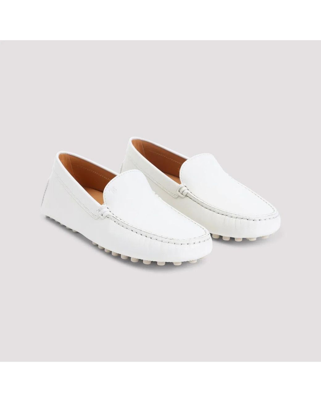 Tod's White Leather Loafers