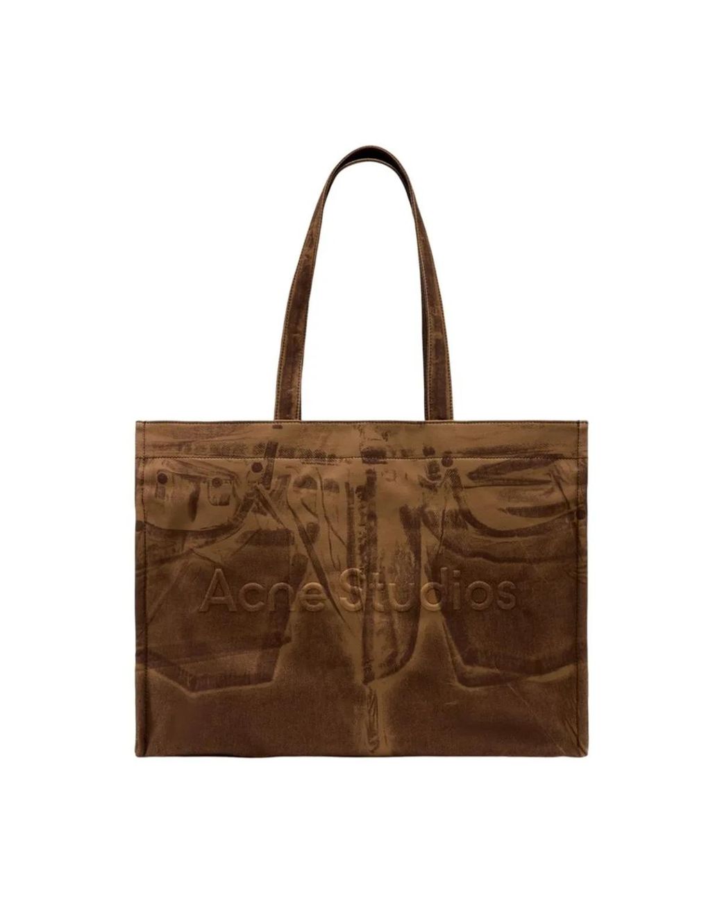 Acne Brown Cotton Tote Bag
