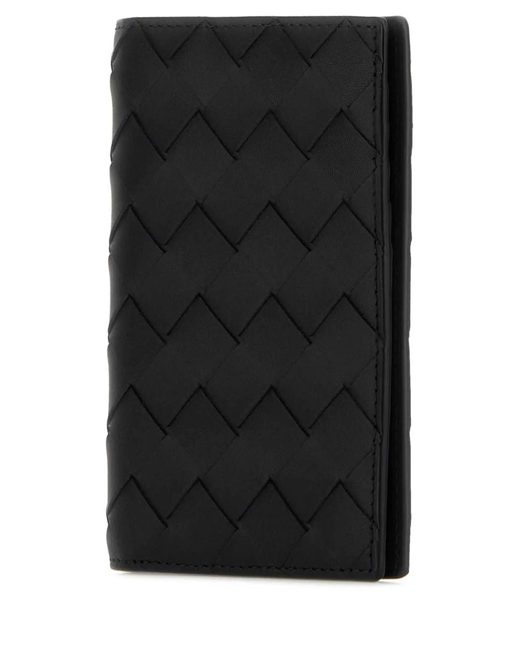 Bottega Veneta Black Leather Passport Holder for men