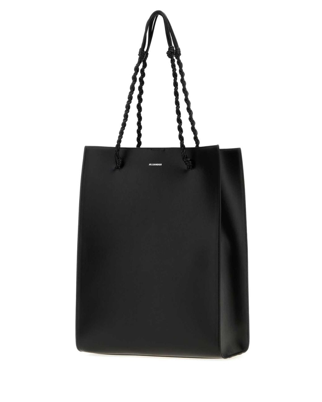 Jil Sander Black Leather Tangle Shopping Bag for men