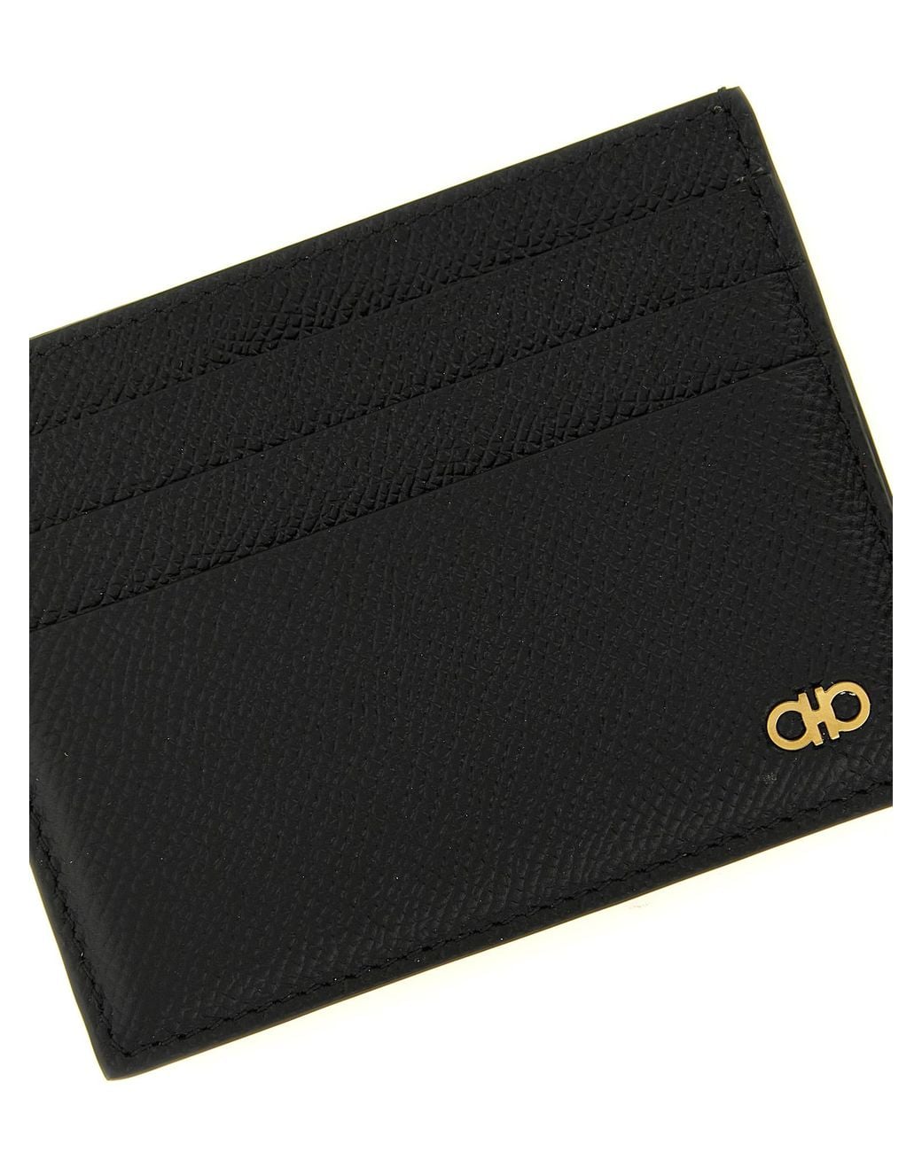Ferragamo Black 'Gancini' Card Holder for men