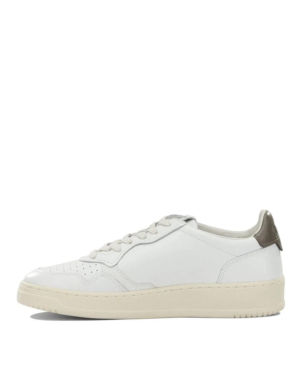 Autry White "Medalist Low" Sneakers for men