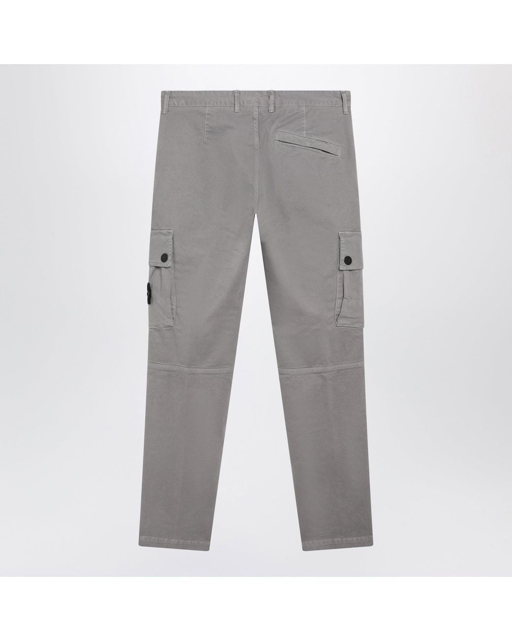 Stone Island Gray Cotton Cargo Trousers for men