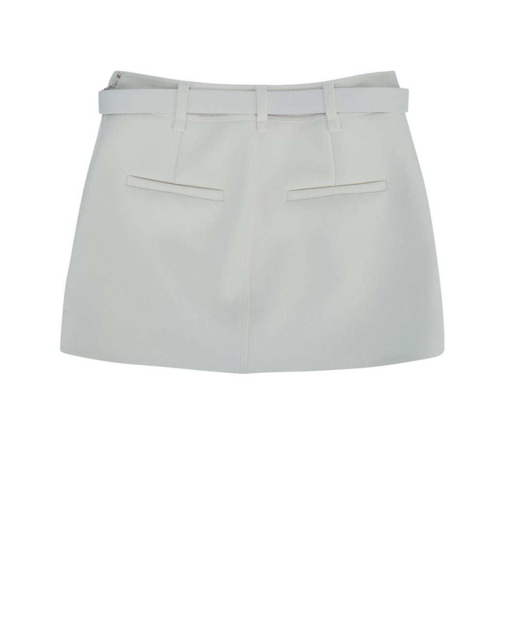 Elisabetta Franchi Gray Mini Skirt With Belt Detail