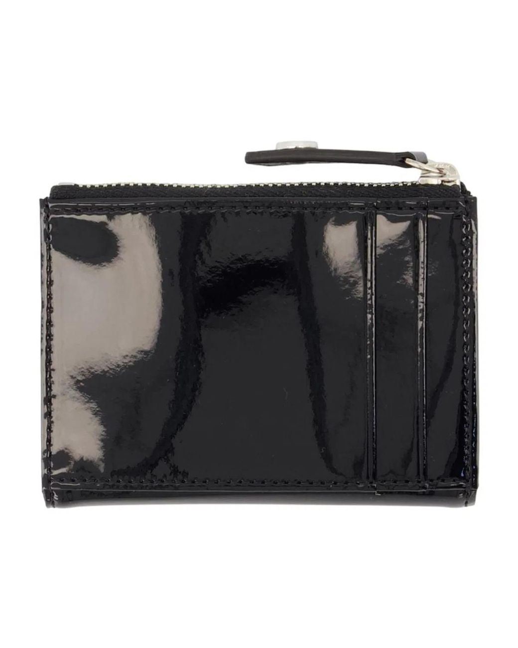 Vivienne Westwood Black Slim Flap Card Holder With Crystalembellished Orb Bas Relief