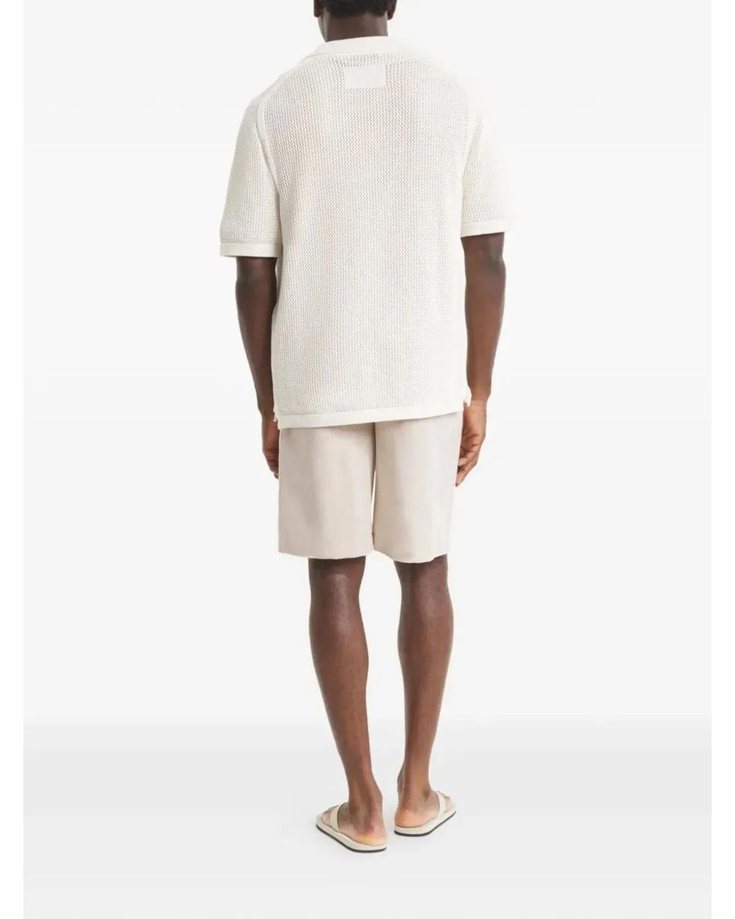 Maison Kitsuné Natural Pleated Mini Shorts for men