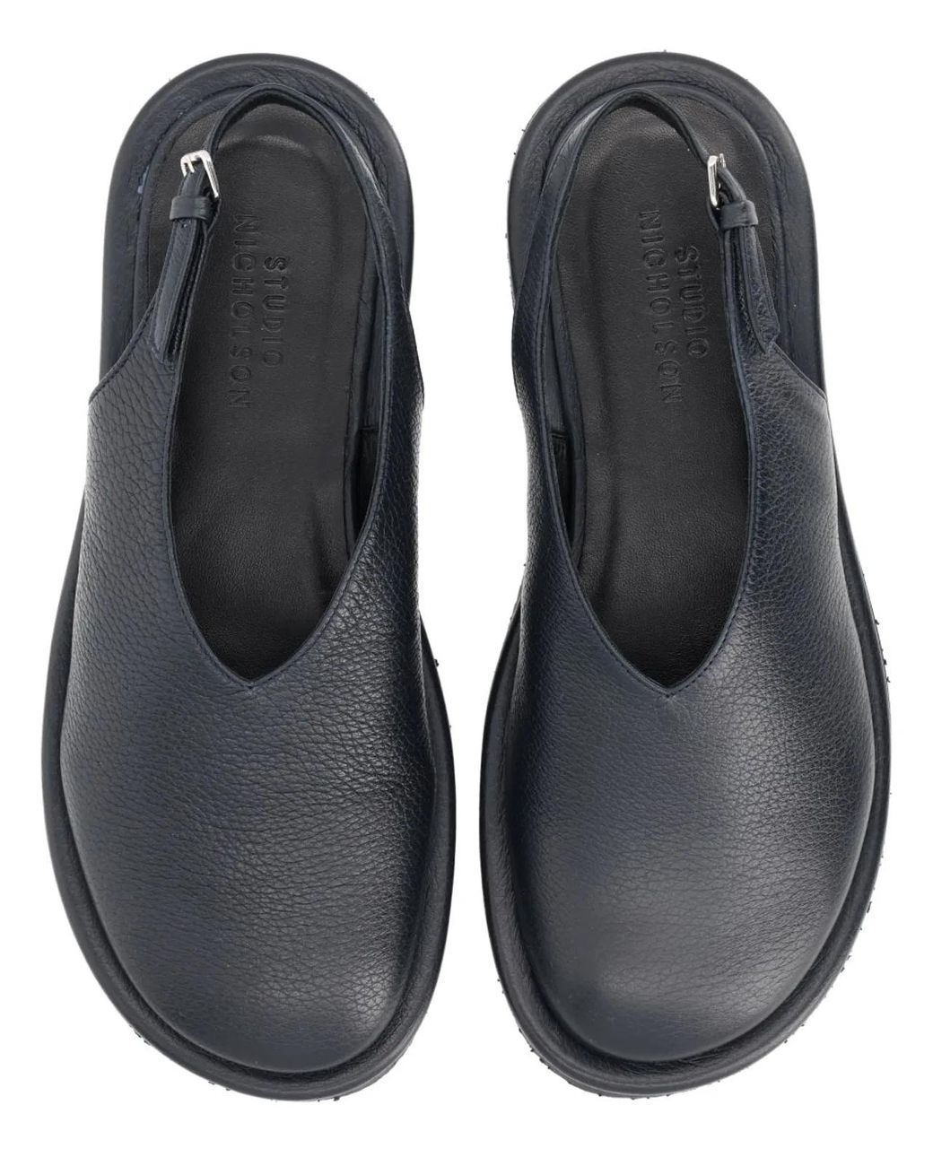 Studio Nicholson Gray Deerskin Micro Rubber Flats