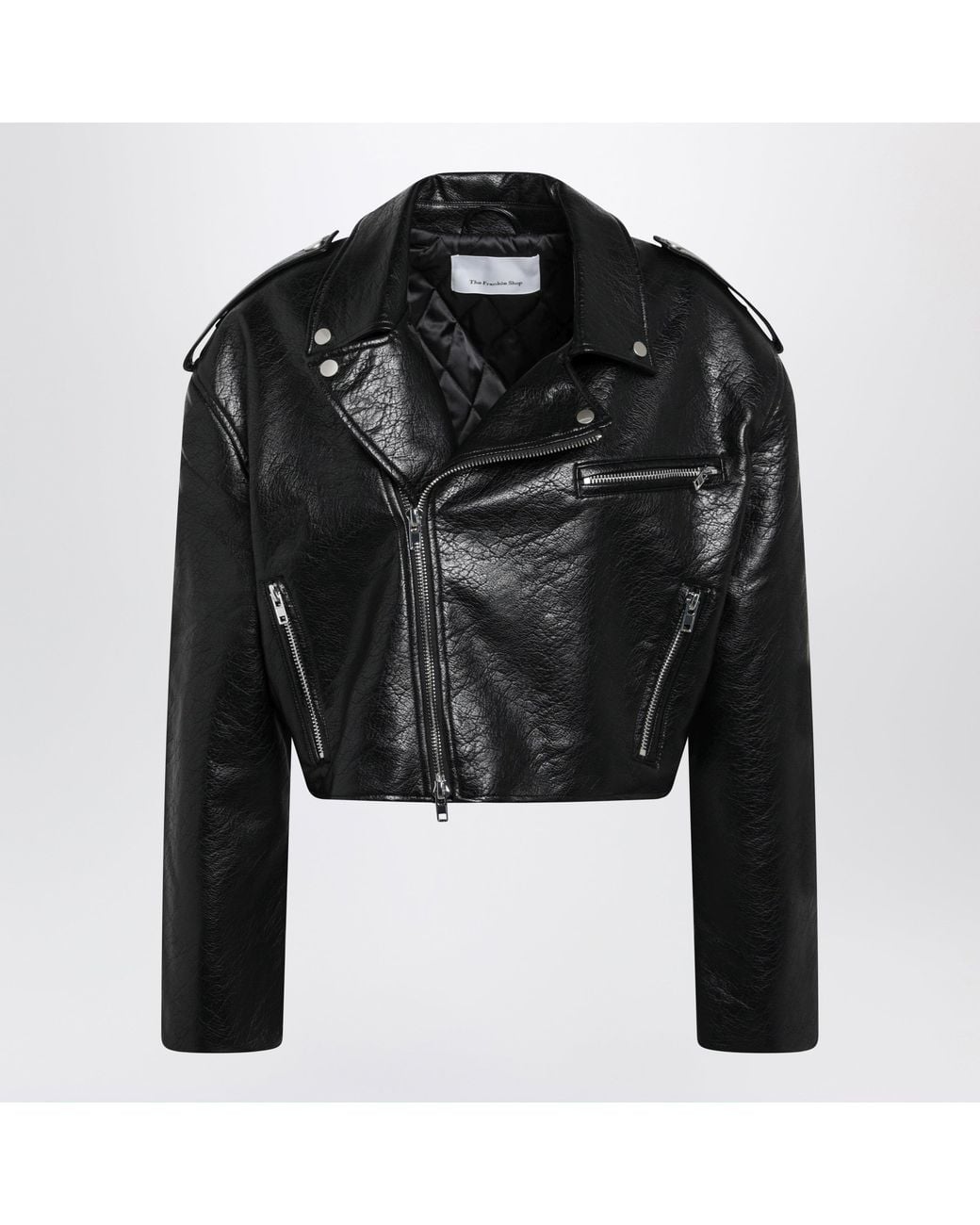 Frankie Shop Black Cropped Biker Jacket
