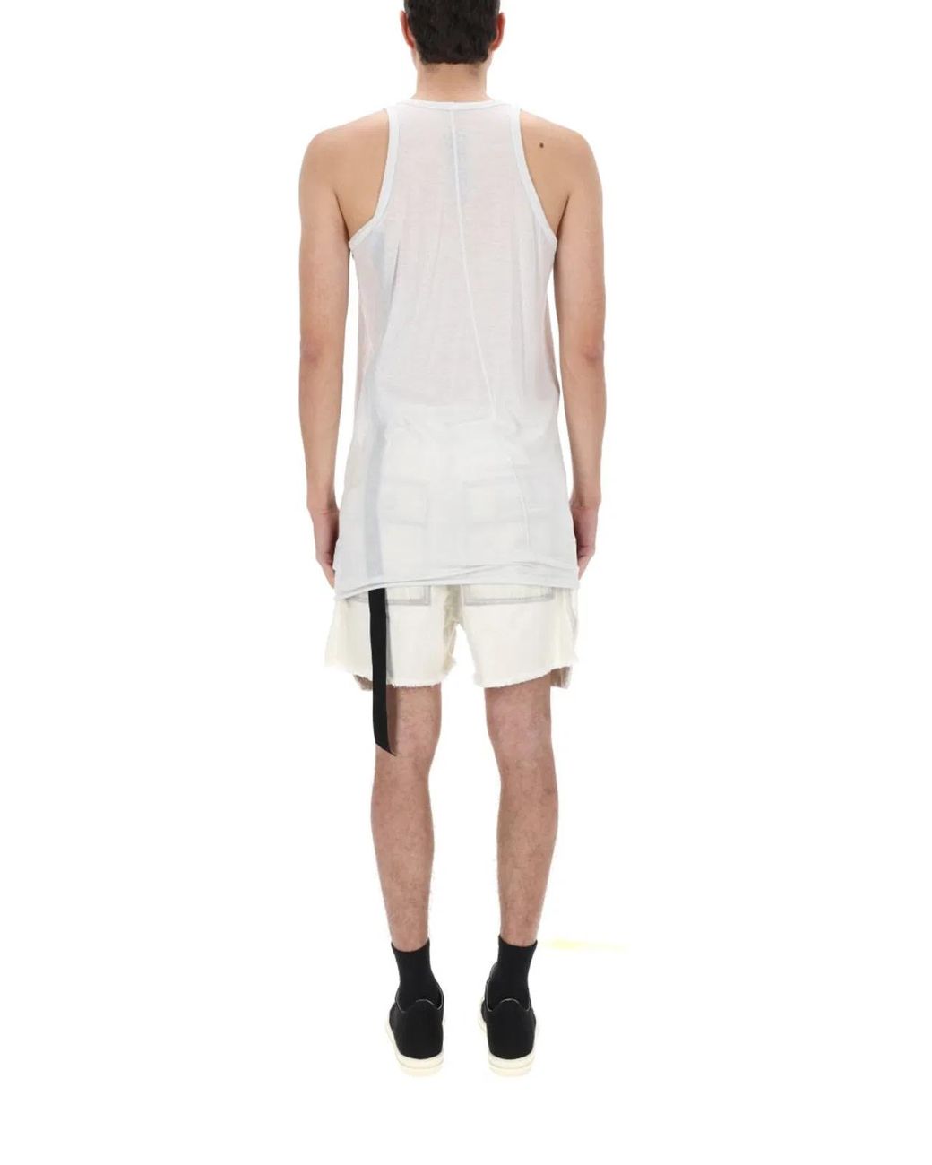 Rick Owens White Temple Loose Tank Top for men
