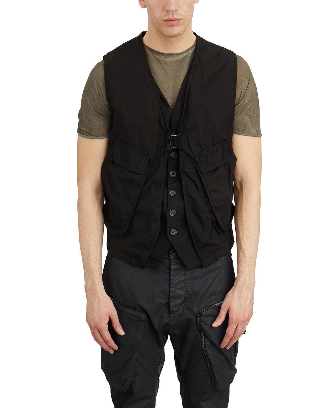 Masnada Double Cotton Vest in Black | Lyst Masnada Double Cotton Vest in Black | Lyst