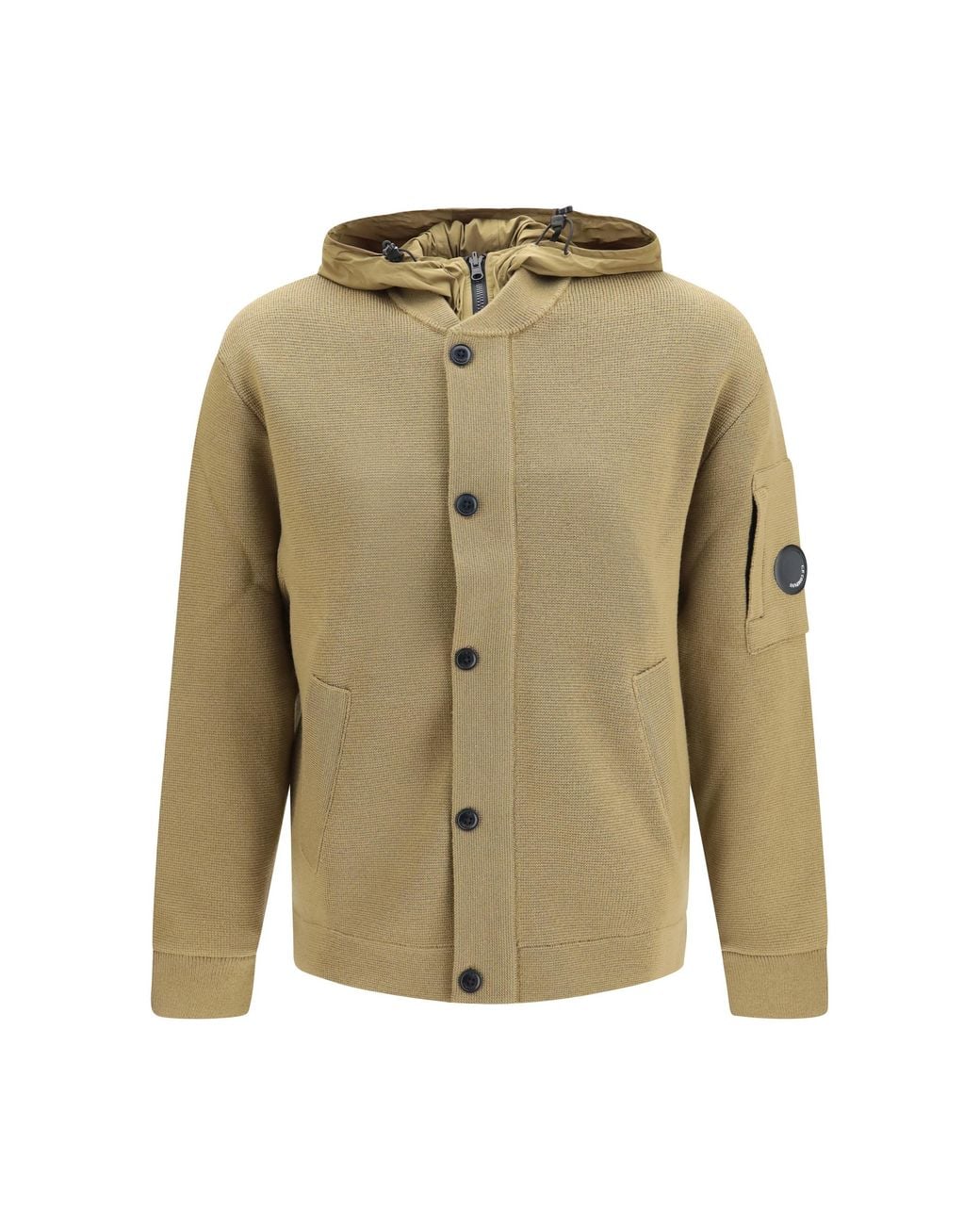 C P Company Green C.P.Company Reversible Merino Wool And Stretch Nylon Cardigan for men