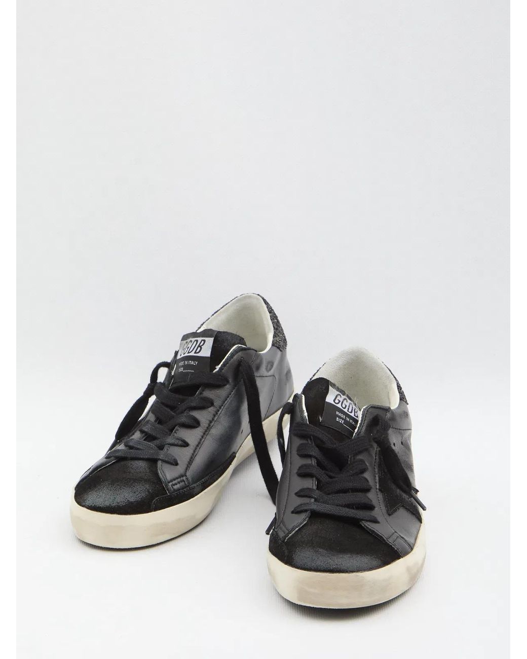 Golden Goose Deluxe Brand Black Super-Star Leather & Suede Sneakers