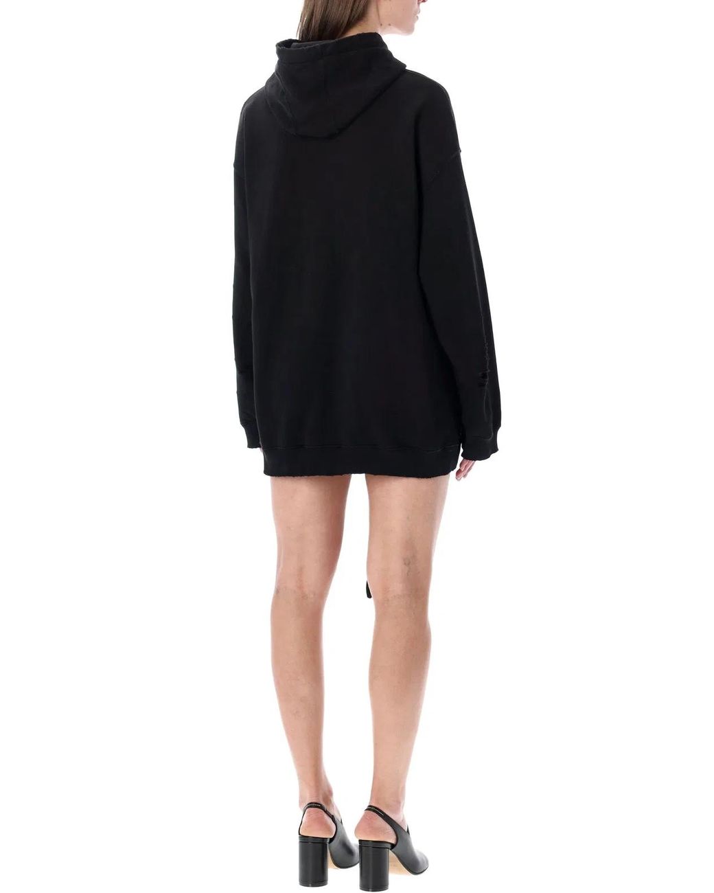 MM6 by Maison Margiela Black Hooded Sweatdredd With Gloves