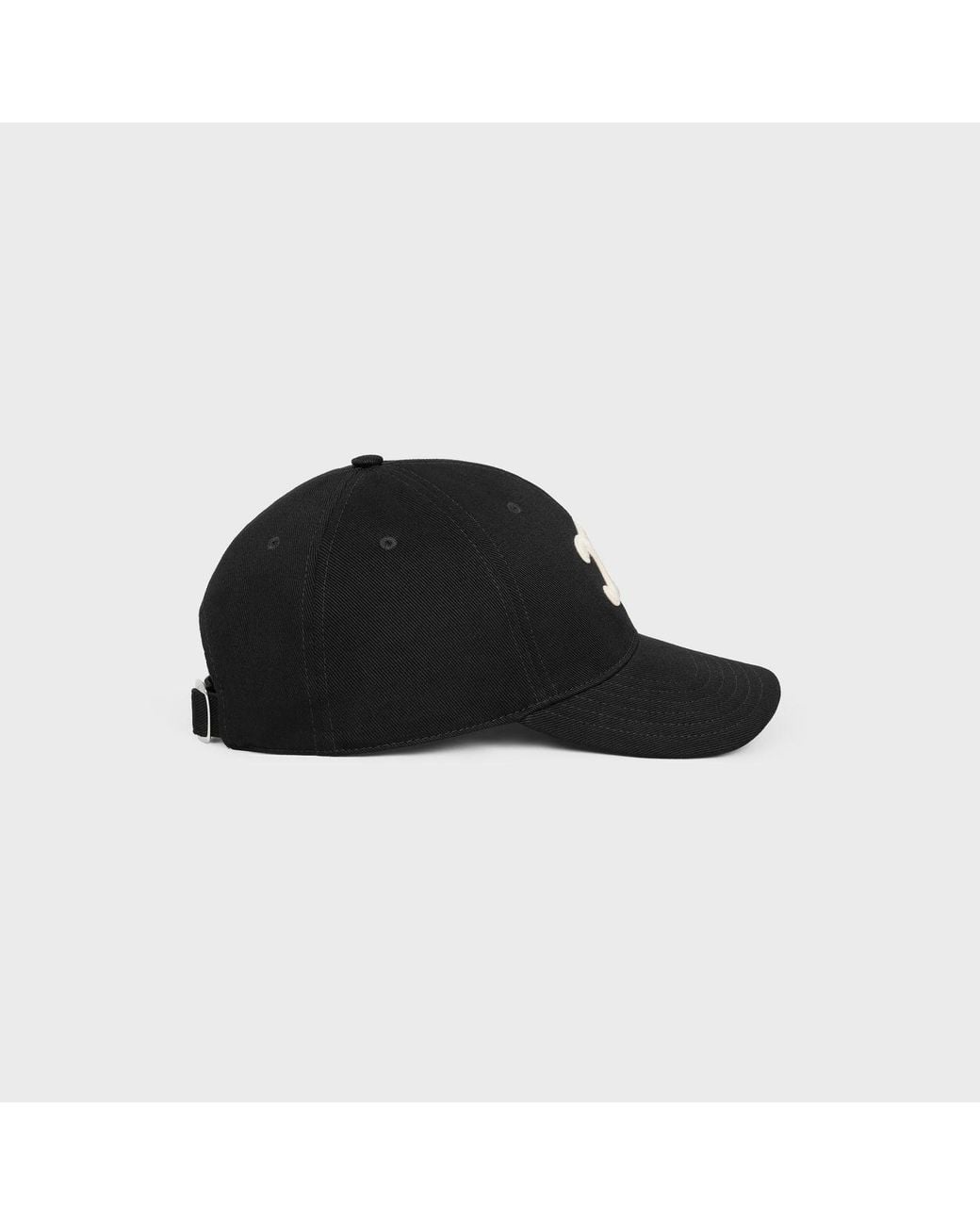 Céline Black Triomphe Baseball Cap for men