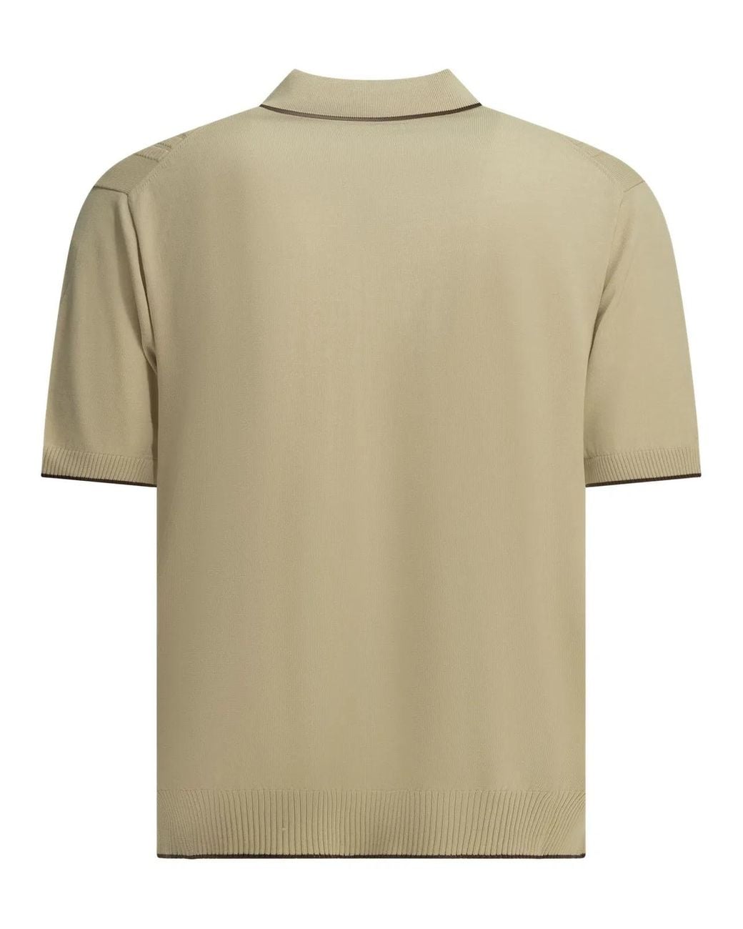 Beams Plus Natural Cotton Textured Knit Button-Down Polo Shirt for men