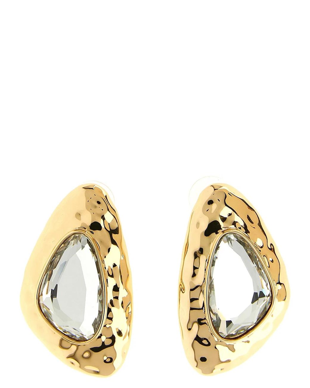 Self-Portrait Metallic 'Hammered Crystal' Earrings