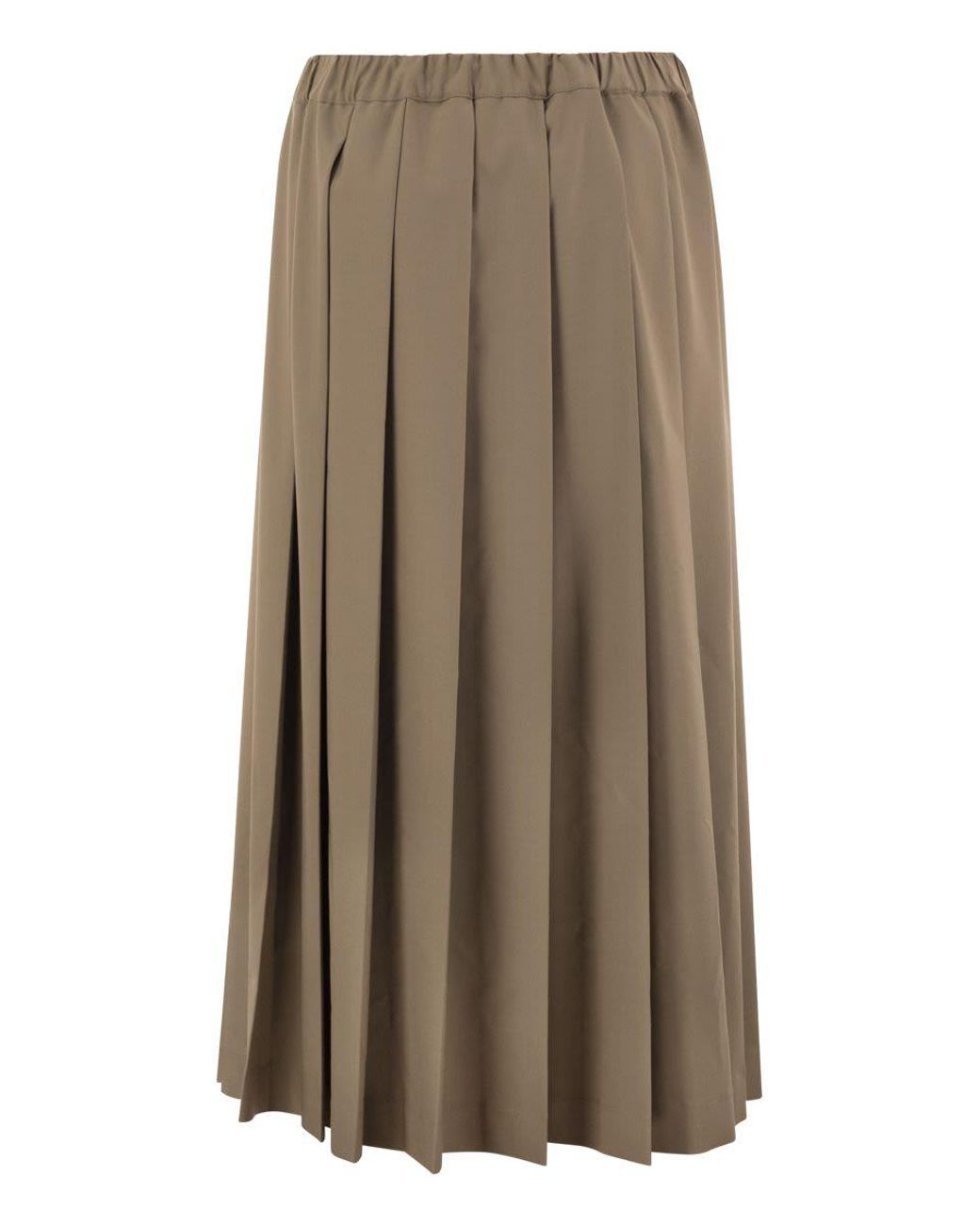 Fabiana Filippi Brown Long Pleated Skirt With Elasticated Waistband