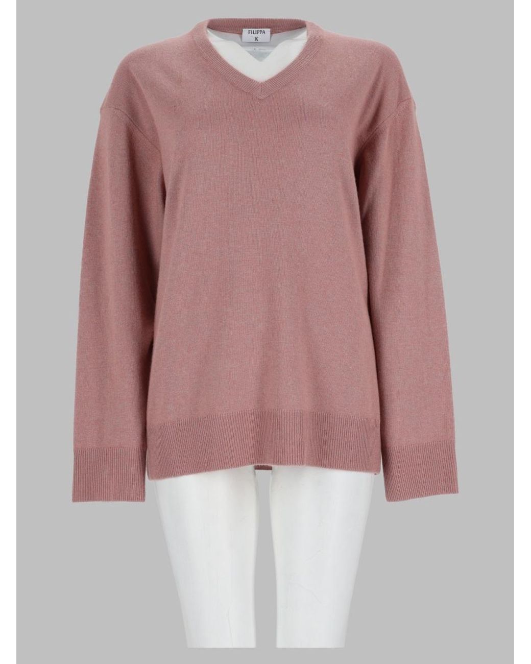 Filippa K Pink Wool-Viscose-Cashmere Knit Sweater For