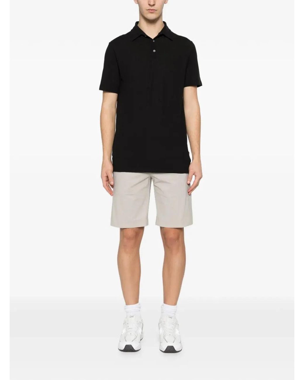Zanone Black Short Sleeves Polo Shirt for men