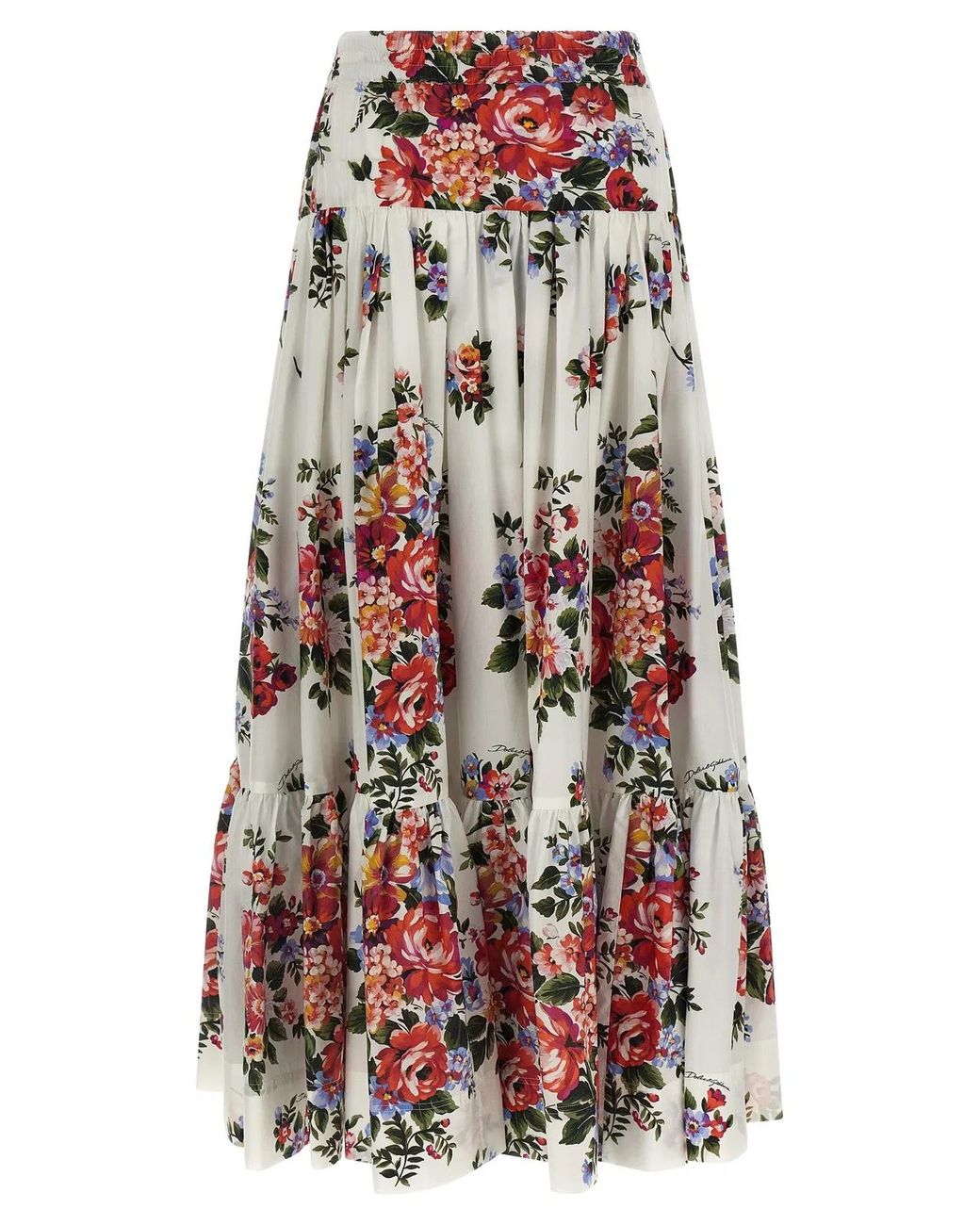 Dolce & Gabbana White Dolce & Gabbana 'Mazzo Di Fiori' Skirt