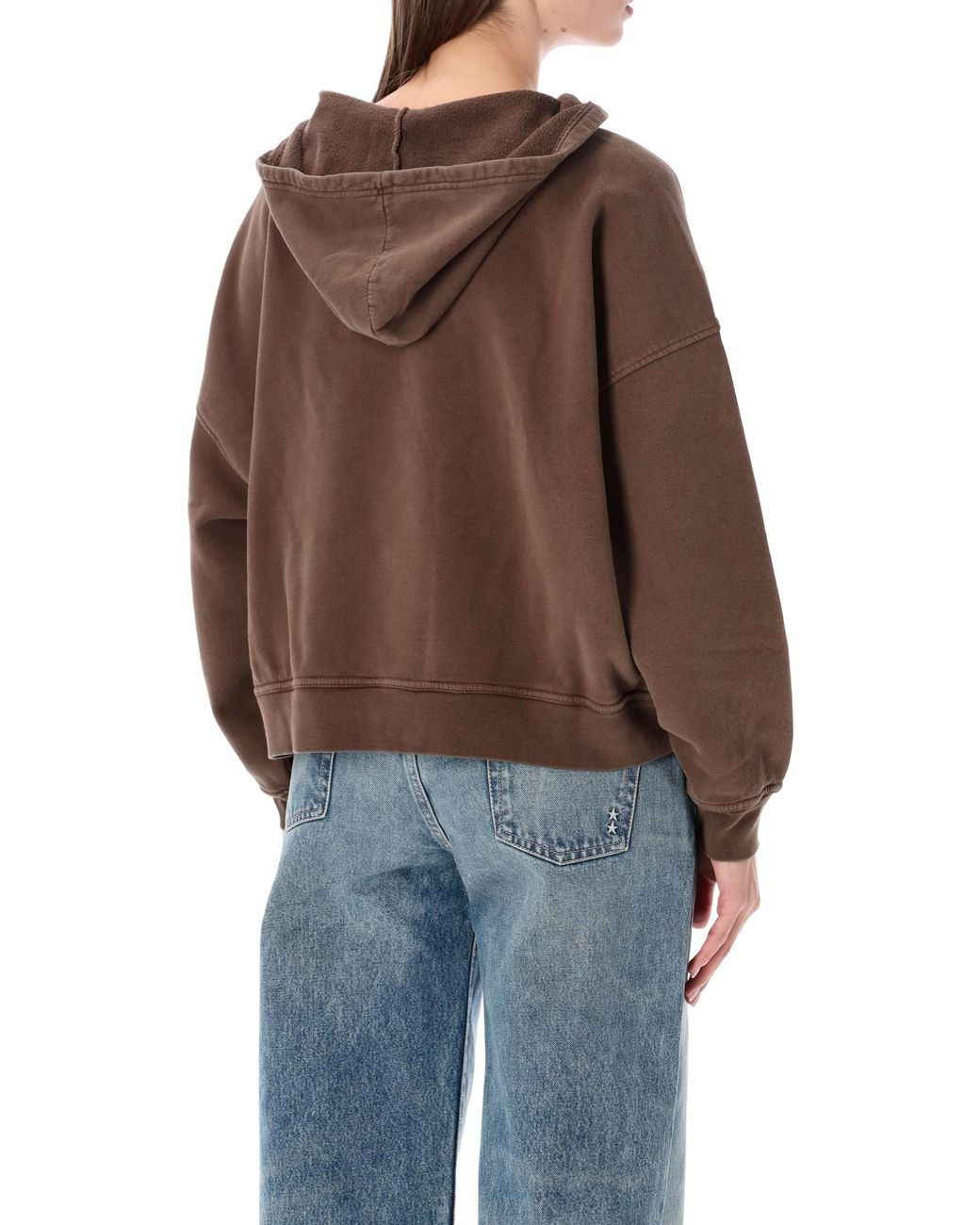 American Vintage Brown Plizzy Oversized Hoodie