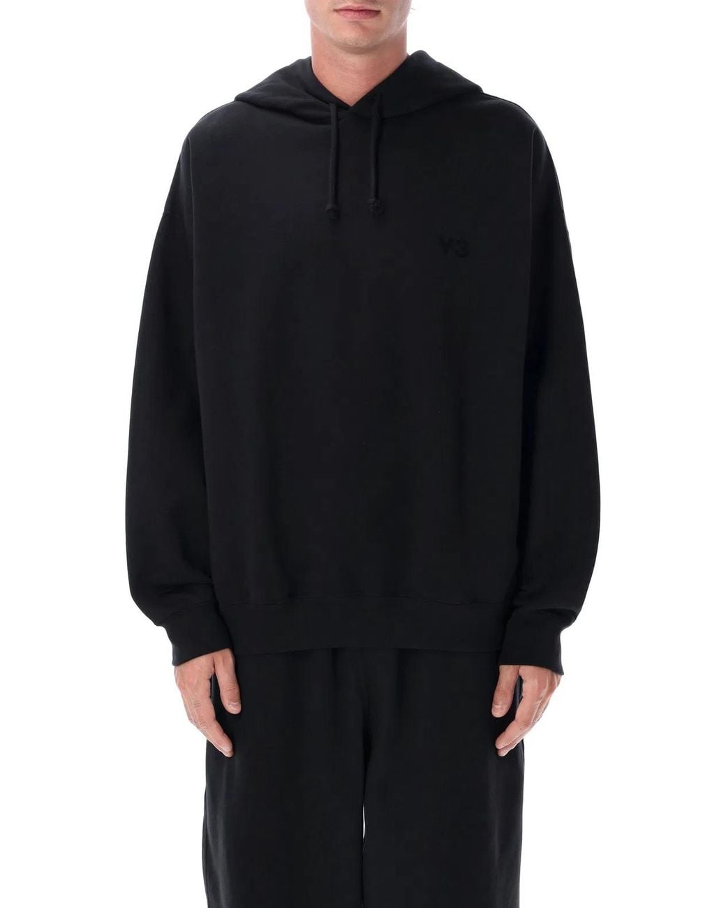 Y-3 Black Ft Oversized Brushed Cotton Hoodie for men