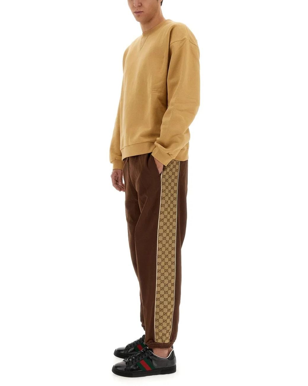 Gucci Natural Sweatshirt With Web Ribbon Cotton Sweatshirts for men
