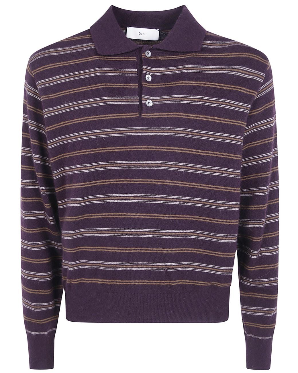 DUNST Blue Collared Striped Sweater for men