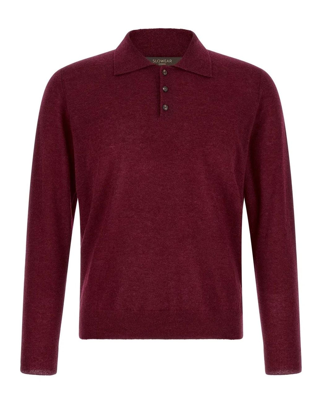 Zanone Red Long Sleeve Polo Shirt for men