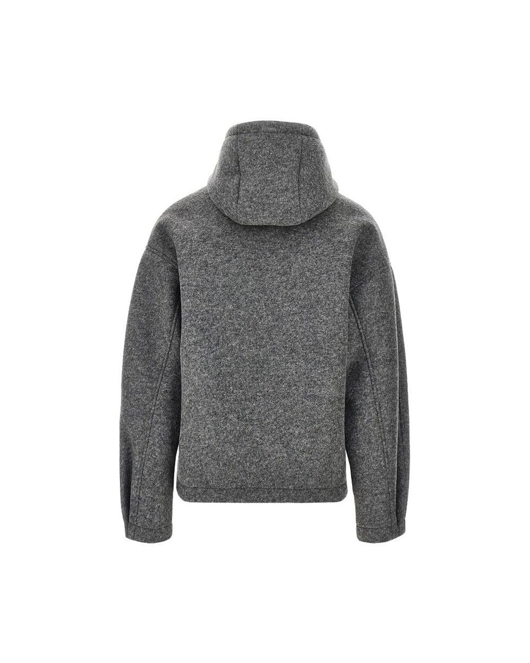Herno Gray Wool-Blend Cloth Blouson Jacket for men