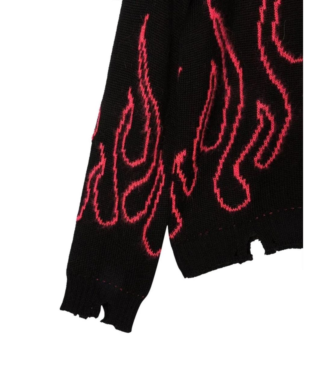 Vision Of Super Red Jumper High Neck With Flames