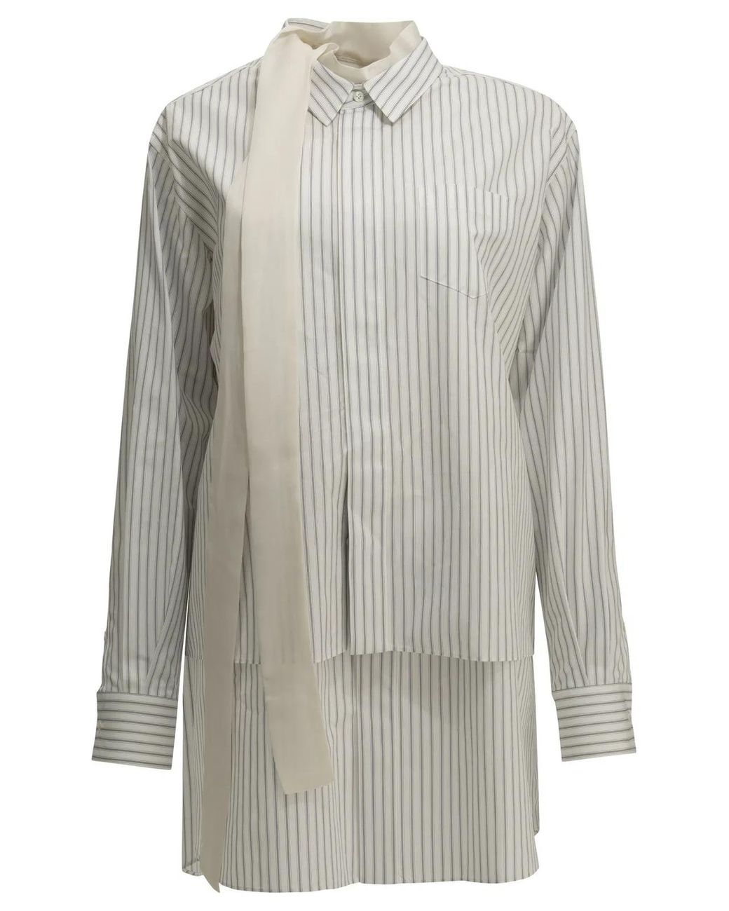 Sacai Gray Short Shirtdress