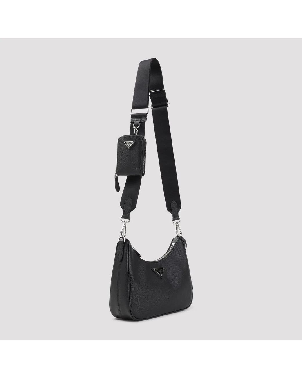 Prada Black Bandoliera Saffiano Leather Shoulder Bag
