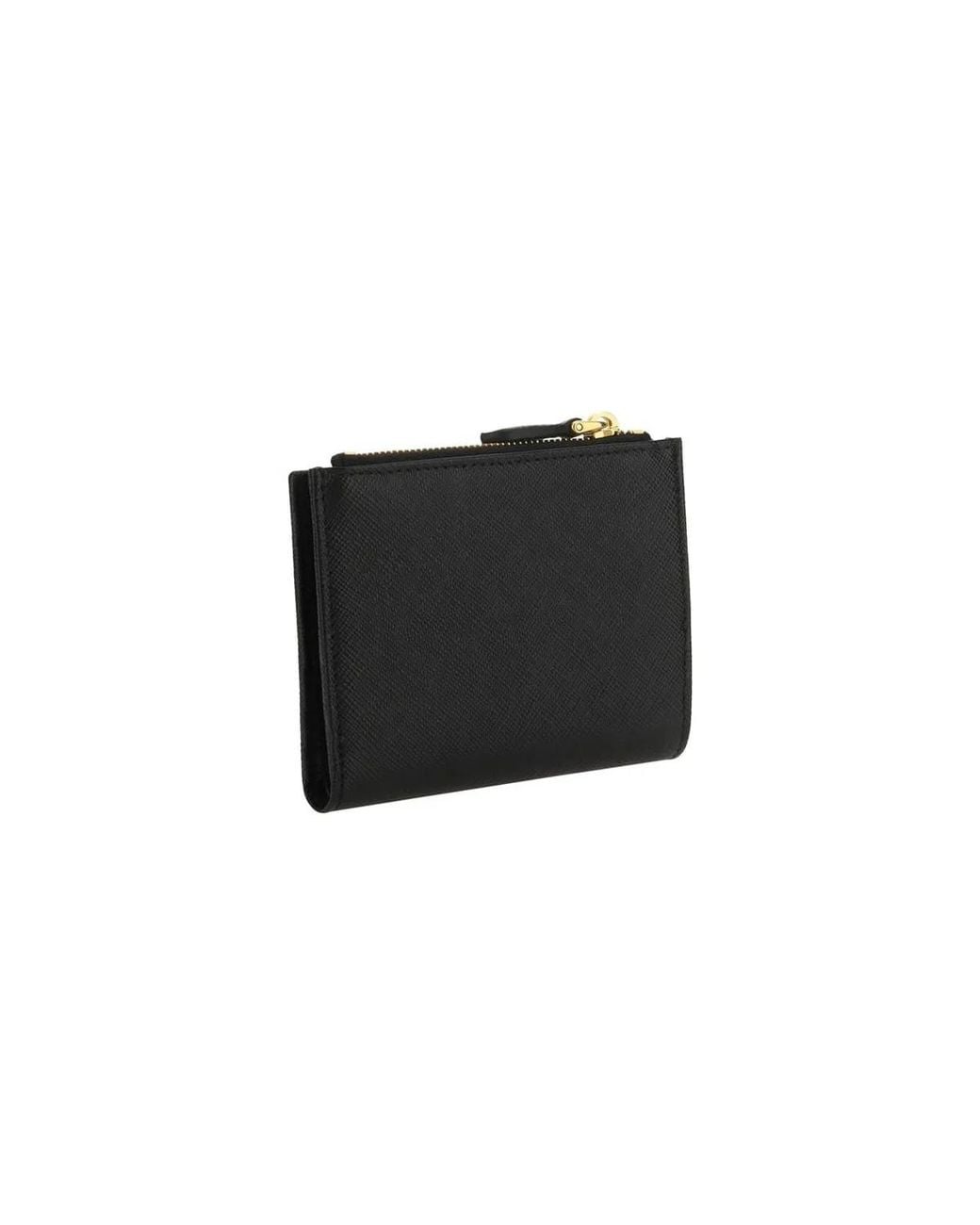 Prada Black Saffiano Triangolo Small Zip Wallet