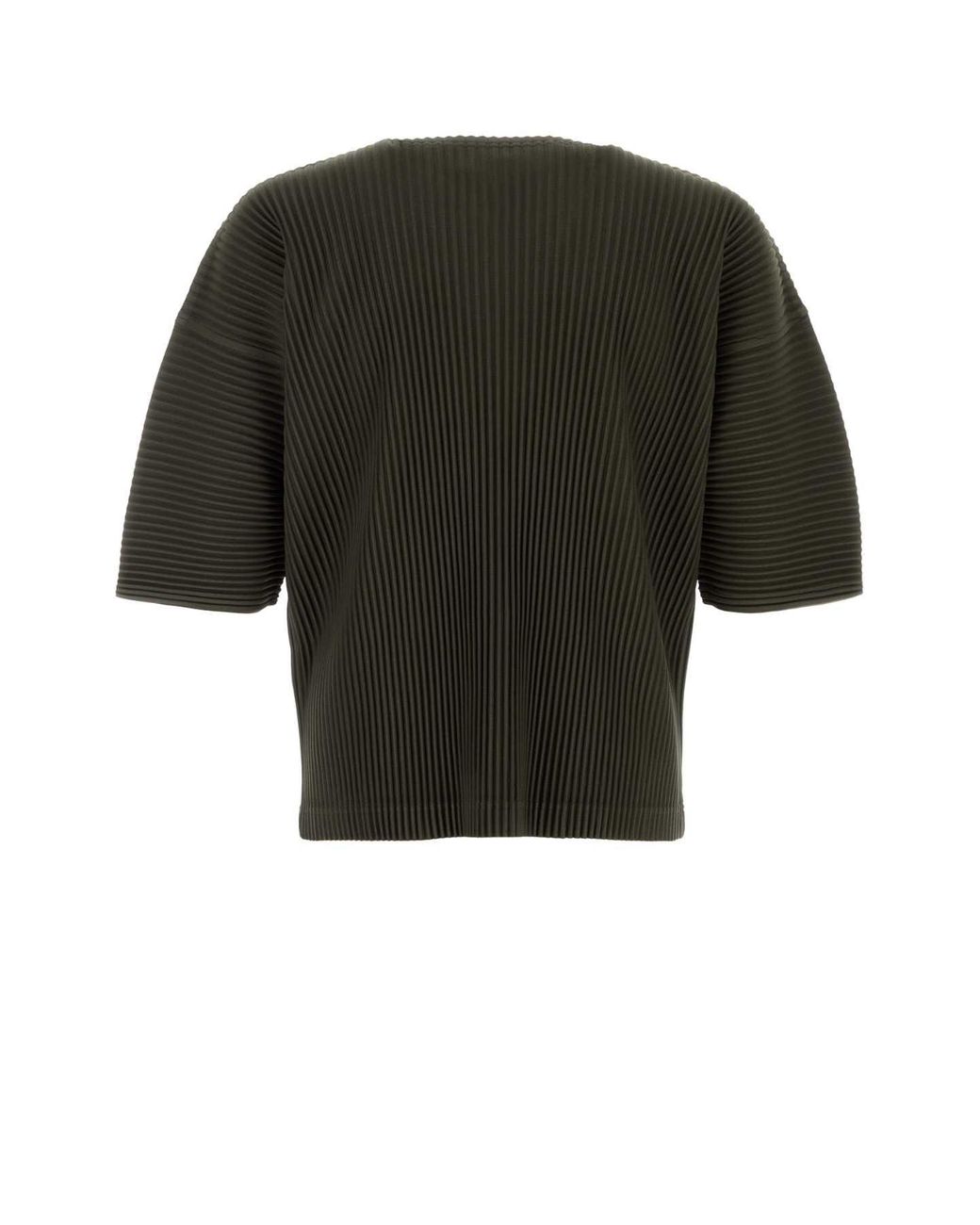 Homme Plissé Issey Miyake Black Pleated Knit Polyester T-Shirt for men