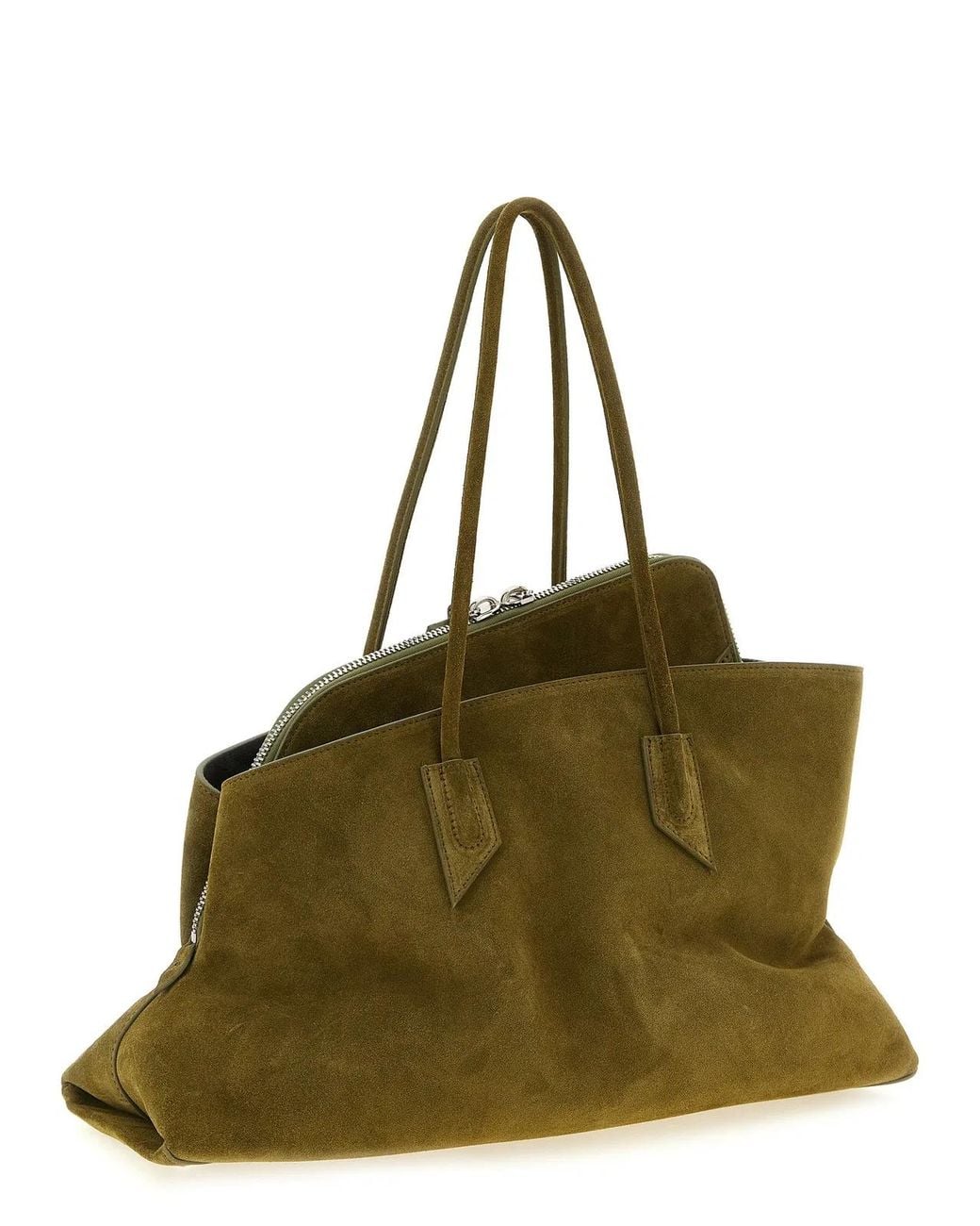 The Attico Green 'La Passeggiata Medium' Shoulder Bag