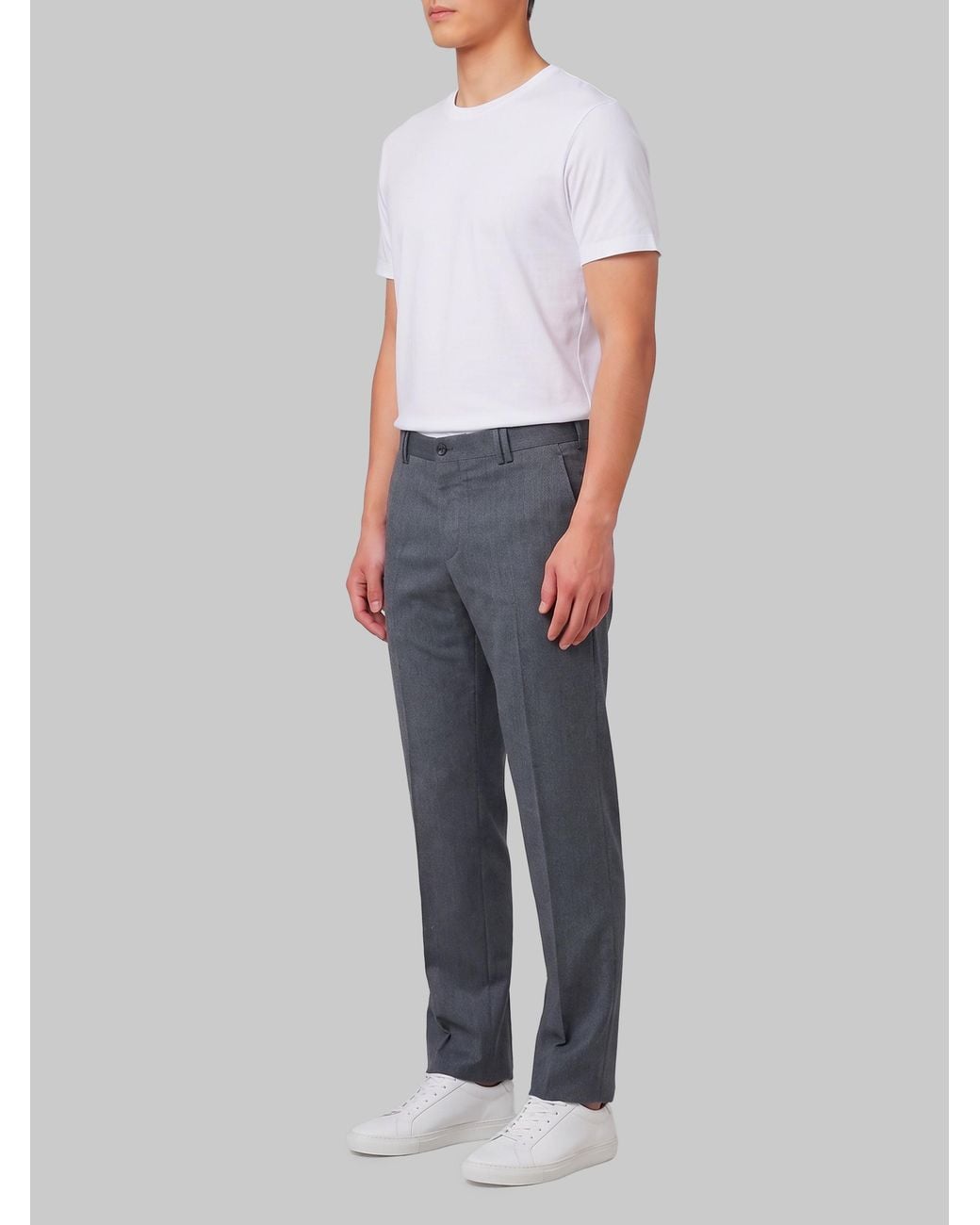 PT Torino Gray Michael Cotton And Wool Pants for men