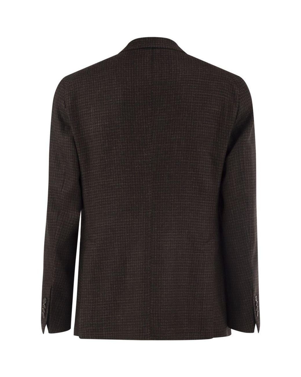 Tagliatore Black Virgin Wool And Silk Single-Breasted Blazer for men